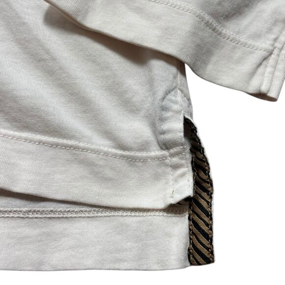 Billy Reid Polo Shirt Men's Medium Cream Off White Cotton Long Sleeve Casual - Picture 3 of 5